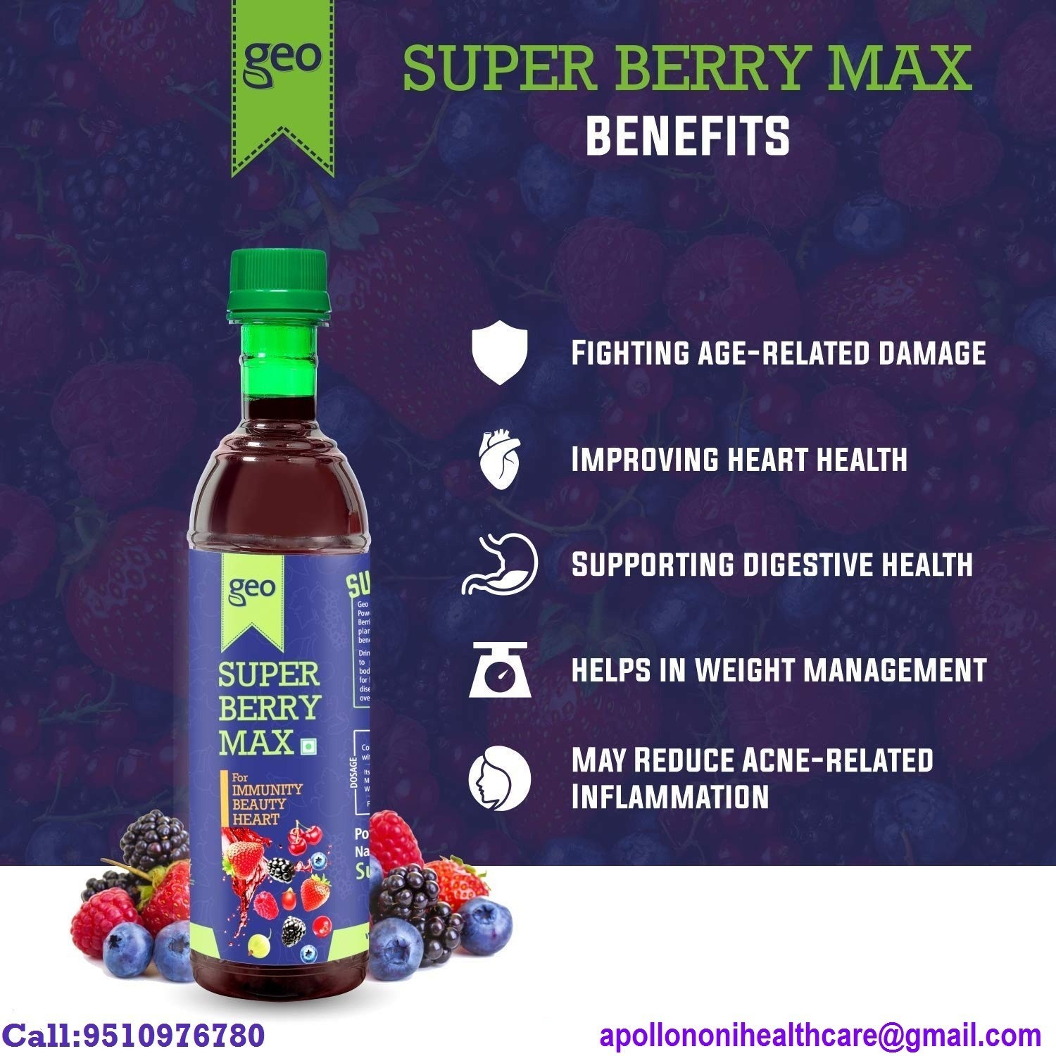 GEO Natural Super Berry Max Juice Concentrate For Immunity Booster He